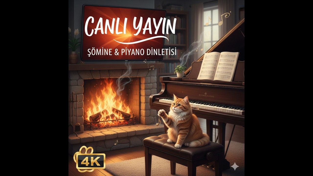 🕯️ Şömine Sesi Eşliğinde Huzurlu Enstrümantal Müzik | Stressiz Uyku🌙 Cozy Fireplace Ambience