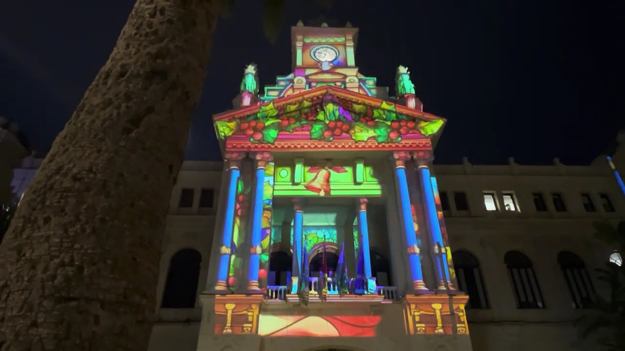 Video mapping on Málaga City Hall 2025