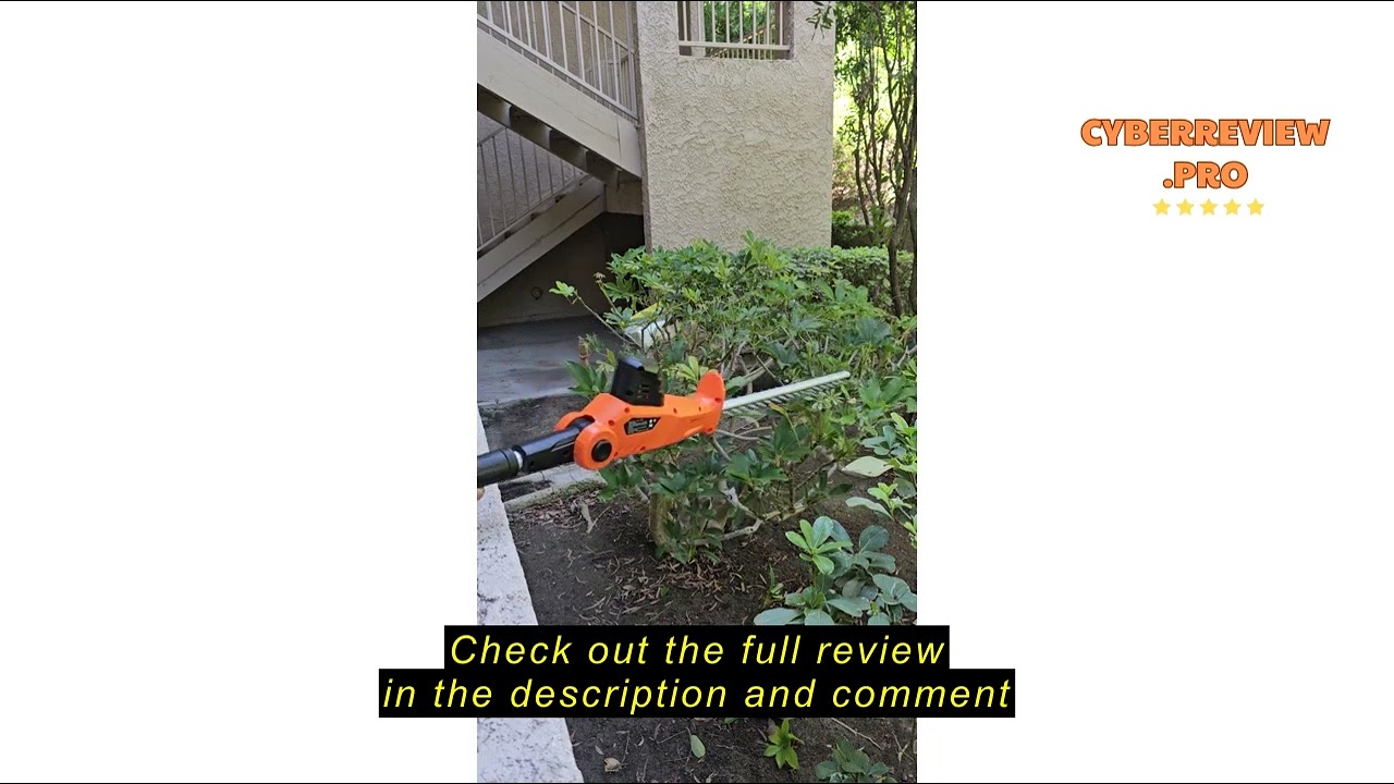 Review VEVOR 20V Cordless Hedge Trimmer, 18 inch Double-edged Steel Blade, Pole Hedge Trimmer Kit 20