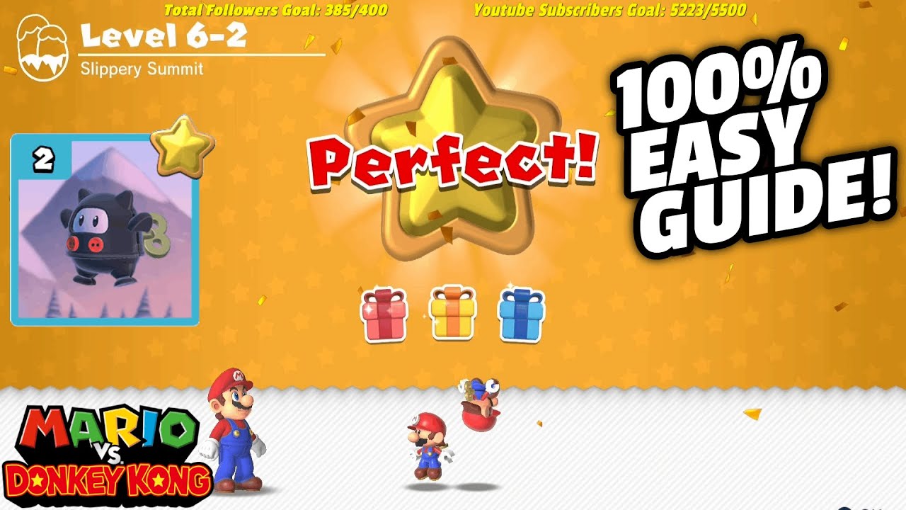 Mario Vs Donkey Kong Switch | Level 6-2 Slippery Summit Easy Guide!