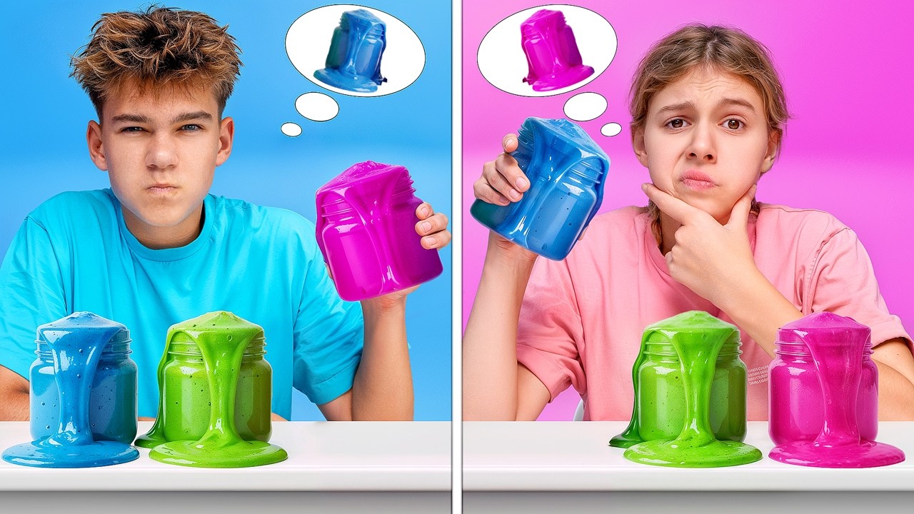 Sibling Telepathie Test: DEZELFDE SLIJM maken zonder te kijken! 🧠