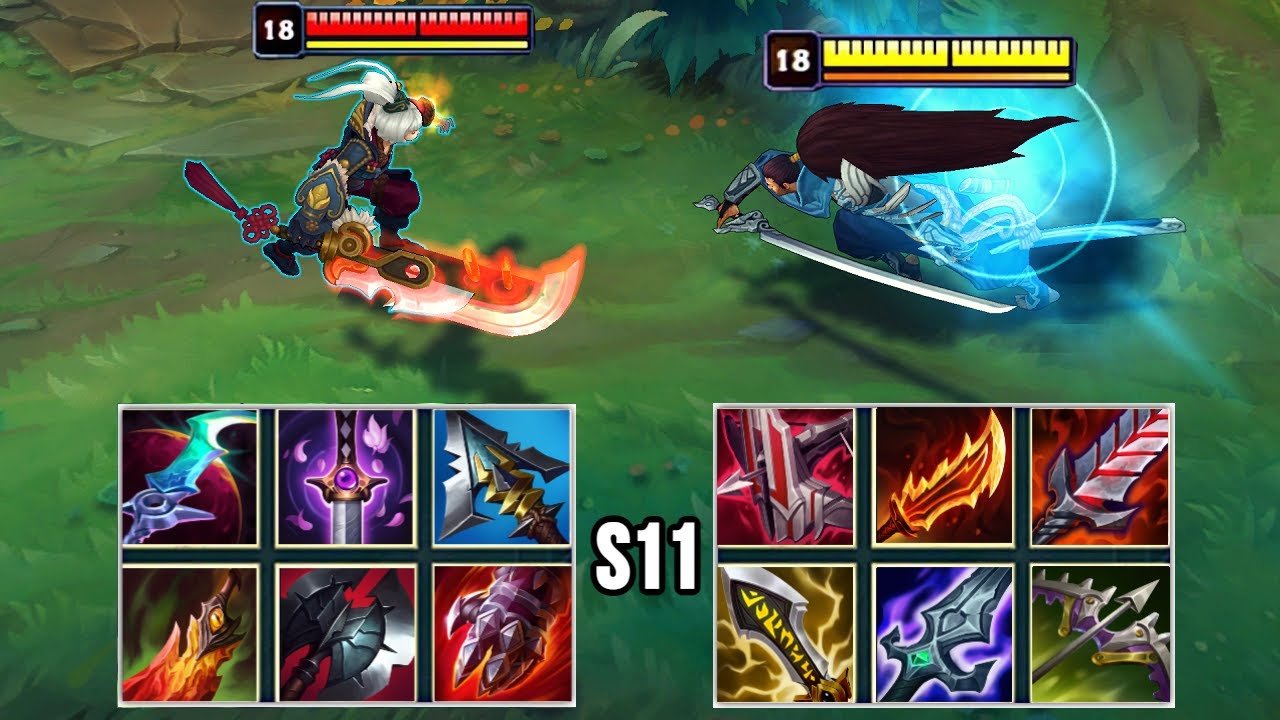 RIVEN vs YASUO S11 NEW ITEMS FULL BUILD FIGHTS & S11 Pentakills!