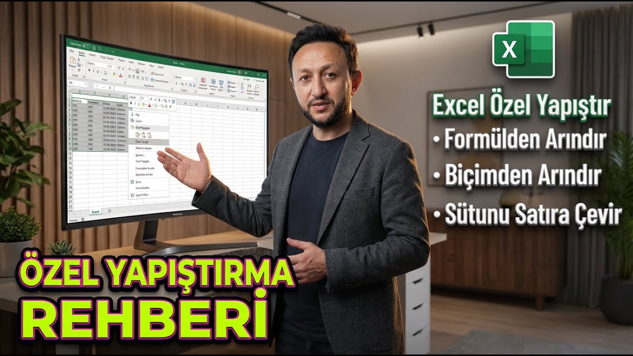 Excel Özel Yapıştır ile Veriyi Dönüştür ve Formülden, Biçimden Arındır #i14