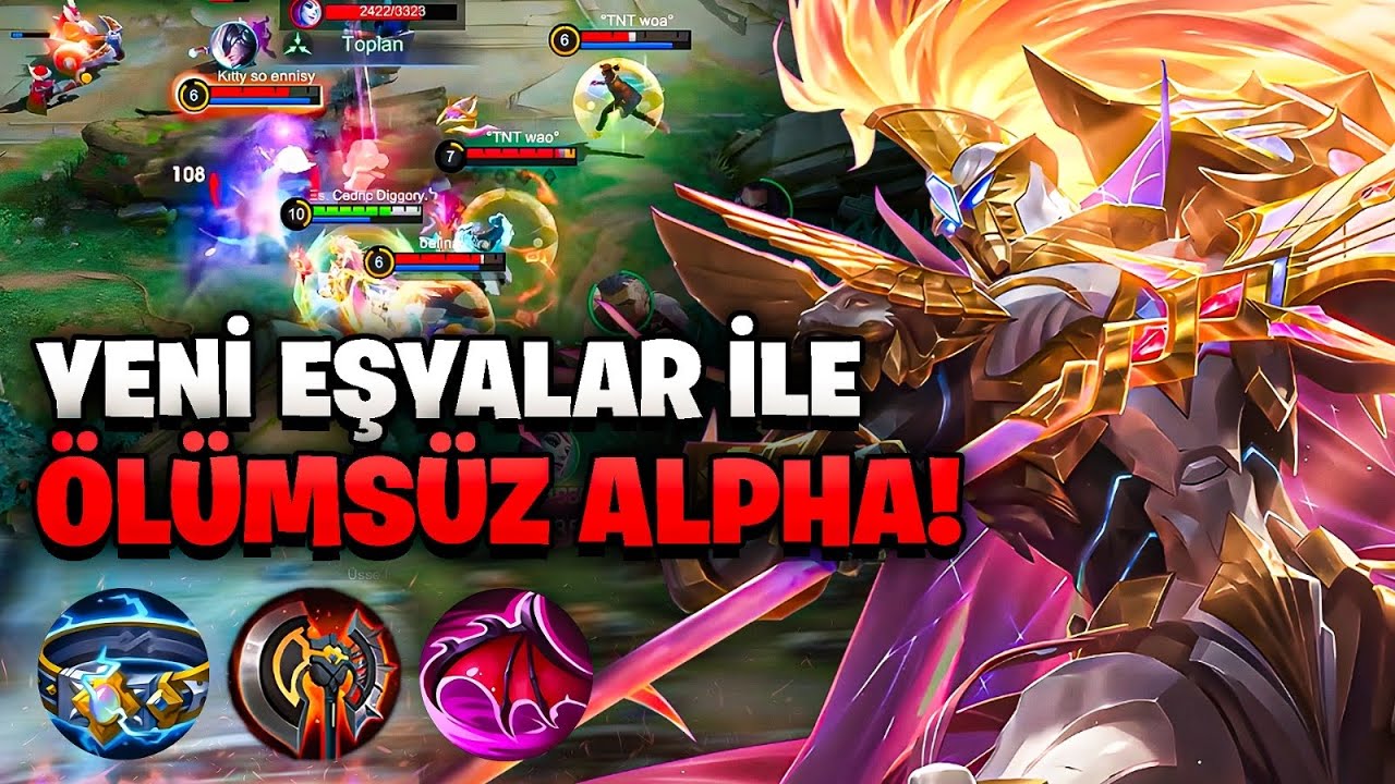 🤖 YENİ EŞYALAR İLE ÖLDÜRÜLEMEZ ALPHA YAPTIM! | BÜTÜN HASARI YİYİP ÖLMEYİP RAKİP BASEDE VAHŞİ? | MLBB