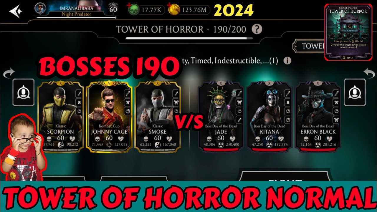 Tower Of Horror | Bosses 190 | Beat By Gold Team | Mk Mobile