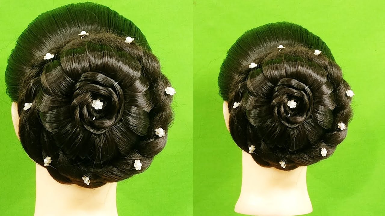 Beautiful Hairstyle For Long Hair |Lahnga Hairstyle For Long Face |Treditional Lahnga Hairstyle.