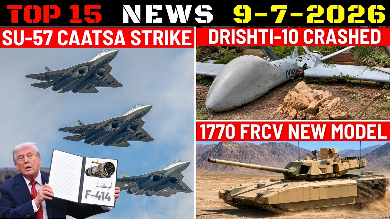 Indian Defence Updates : Su-57 CAATSA Strike, Drishti-10 Crash, New FRCV Model, TATA Kamikaze Order