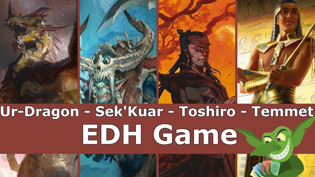 Ur-Dragon vs Sek'Kuar vs Toshiro vs Temmet EDH / CMDR game play for Magic: The Gathering