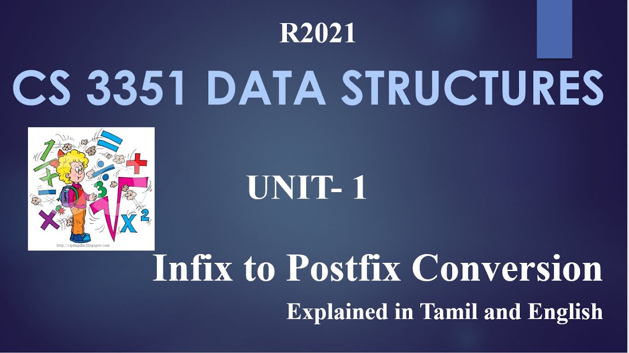INFIX TO POST FIX CONVERSION USING STACK / Explained in Tamil and English