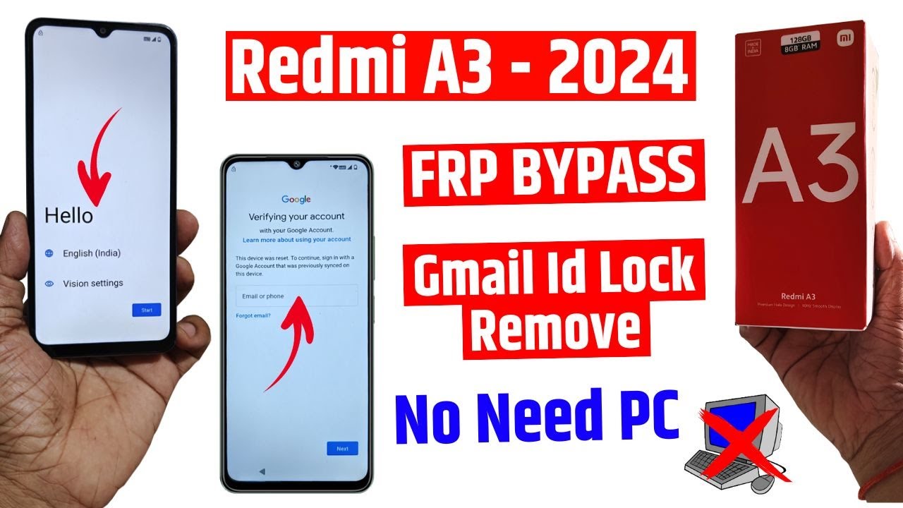 Redmi A3 2024 Frp Bypass - Android 14 - No need pc | Set up offline not showing Redmi A3