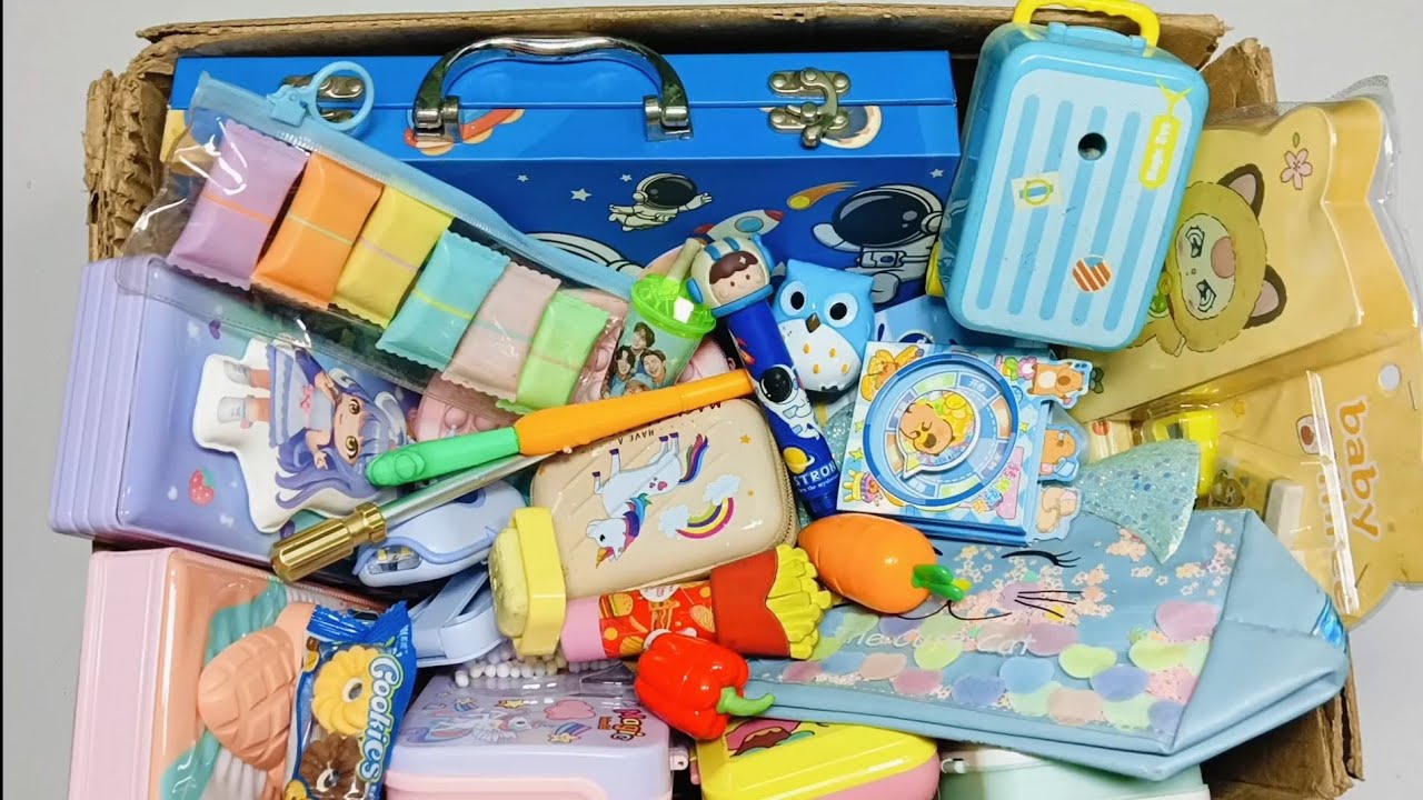 Mega stationery haul- unicorn pencil box, art kit, Eraser sharpener, pen collection, Higlighter pen 