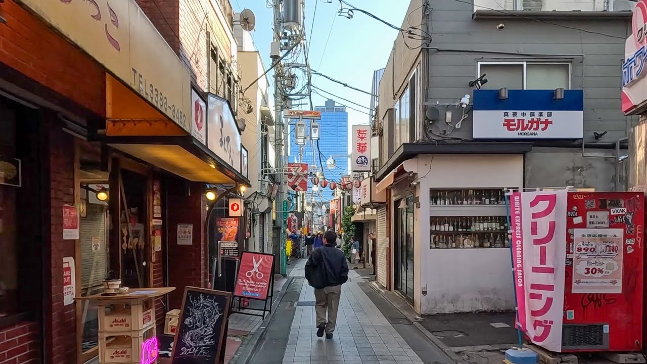 Japan walking tour in Nakano March 2024 4K 60fps