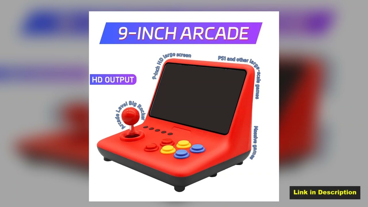 Coopreme A12 9Inch IPS Large Screen Arcade Game Console with 5000 Games Double Joystick Desktop GBA