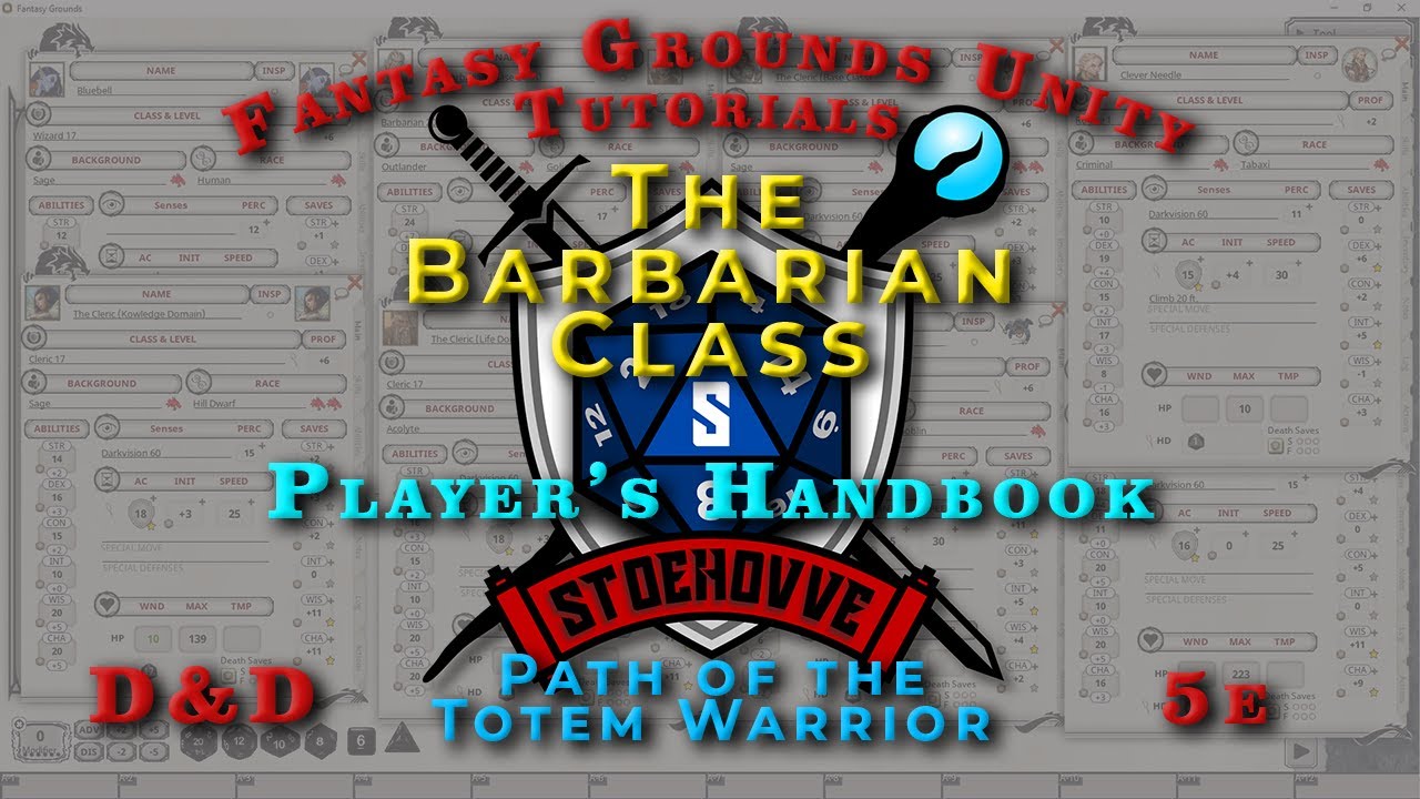 FGU Character Creation | 5e | Barbarian Class - Path of the Totem Warrior | Fantasy Grounds Unity