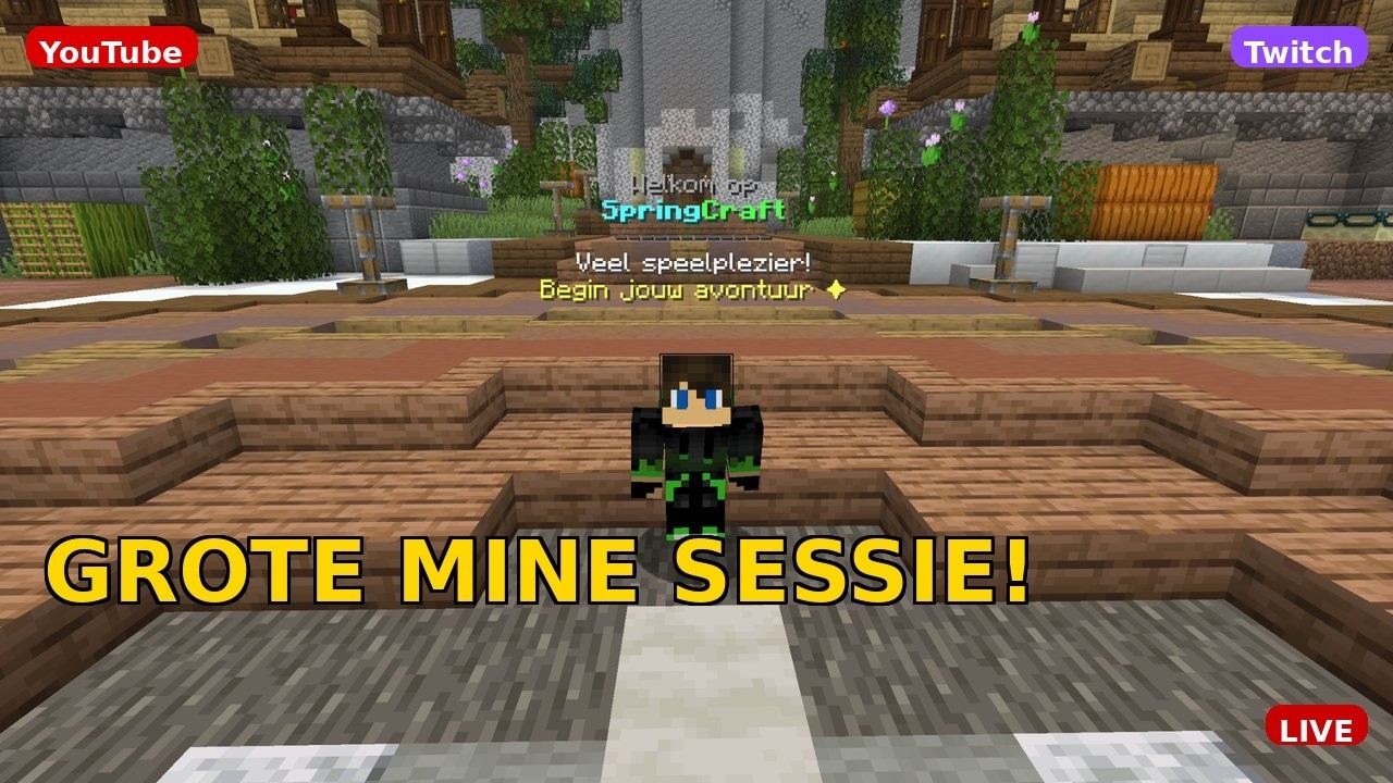 GROTE MINE SESSIE! [Minecraft Springcraft SMP ][Road to 800 followers][NL]