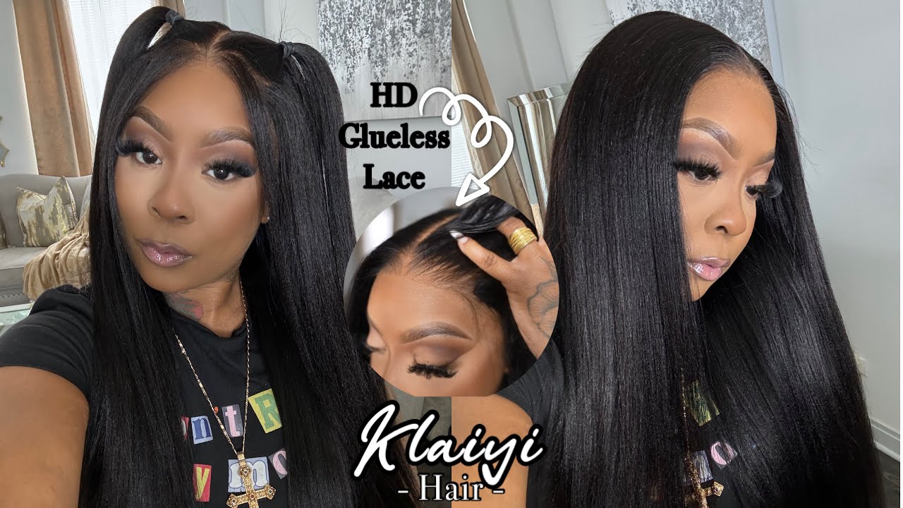 MUST-HAVE! Самый естественный парик HD Lace Yaki Straight без клея для начинающих | Klaiyi Hair