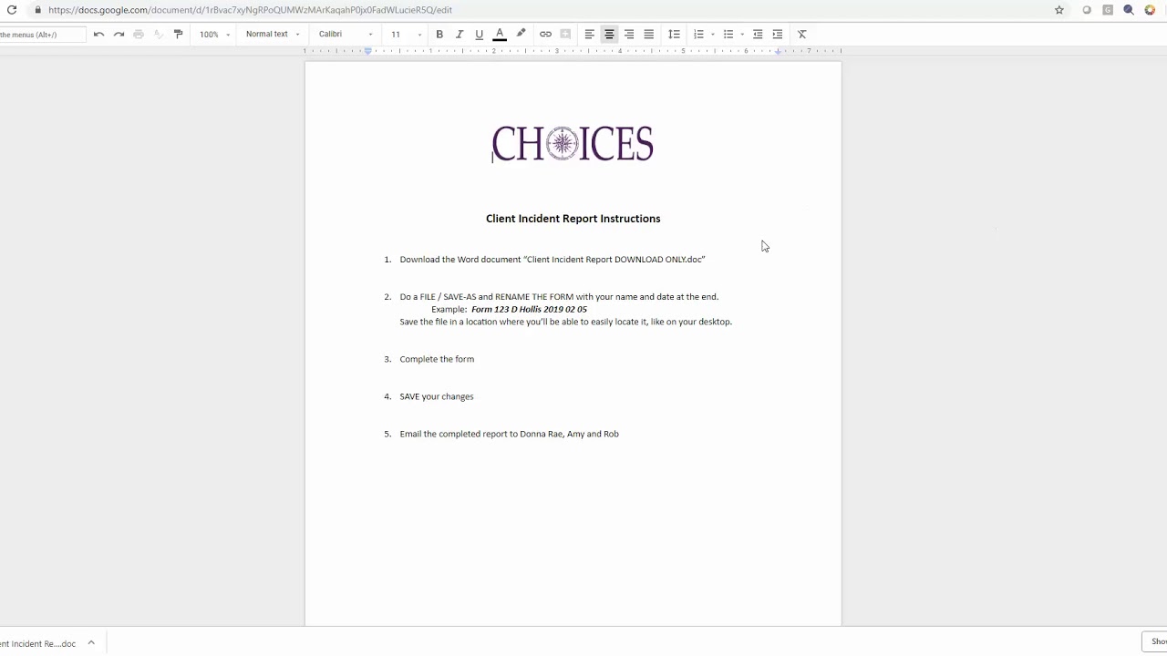 Forms Instructions
