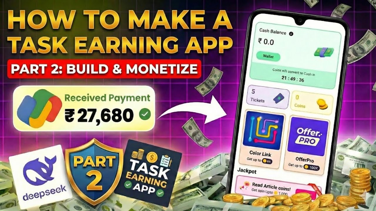 Task Earning App 2025 | Full Setup + Ads Income + Withdraw System | No Coding Needed!