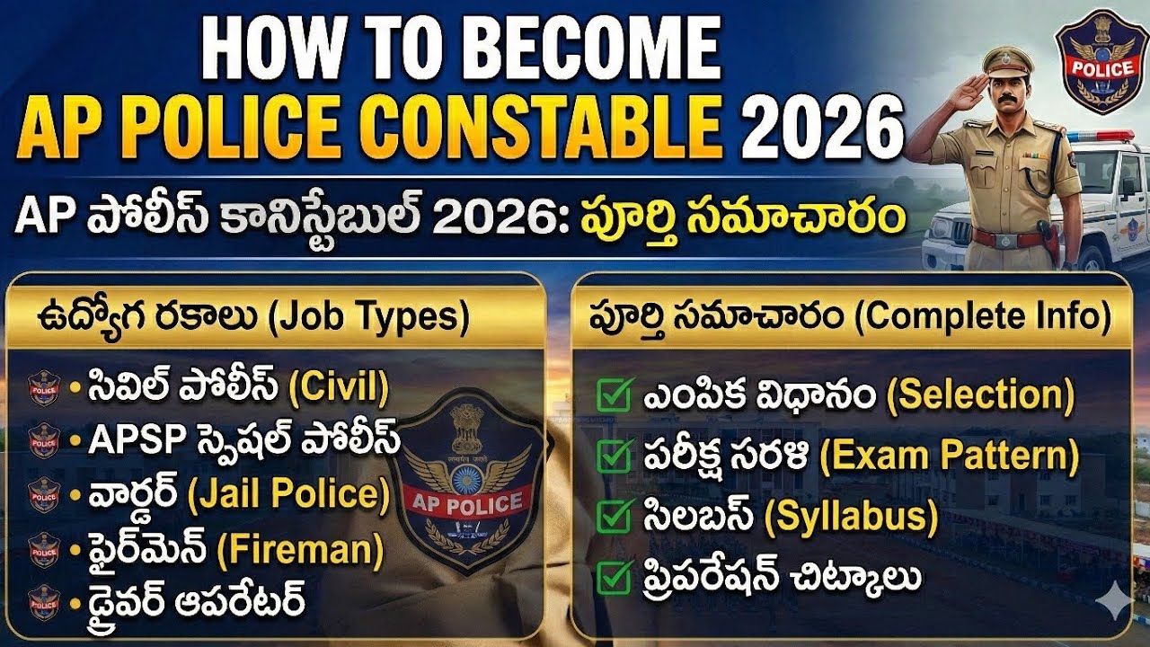 AP Police Constable 2026 Full Details | Selection Process | Syllabus | Exam Pattern | Job Types