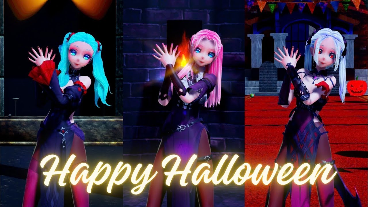 [MMD] Miku.Luka.Haku - Happy Halloween + MODELS DL