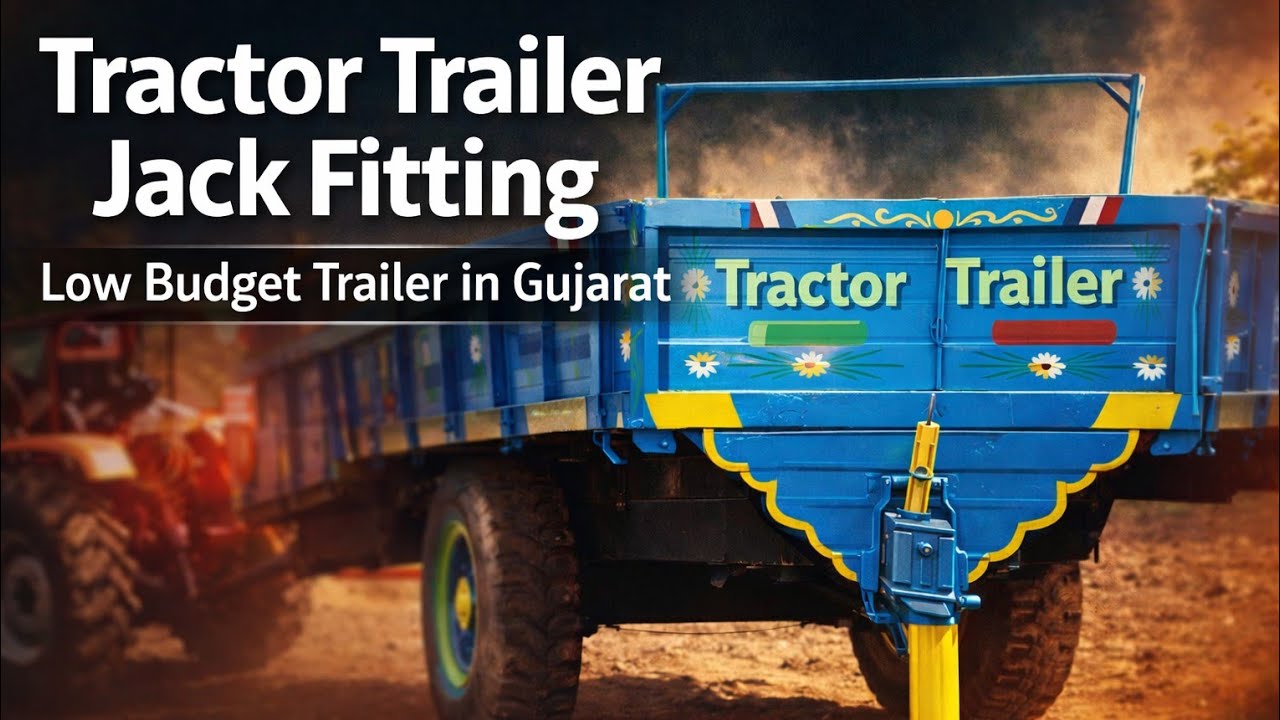 tractor trolley pressure jack fitting | ટ્રેક્ટર ટ્રેલર ના વિડીયો | low budget trailer in gujarat