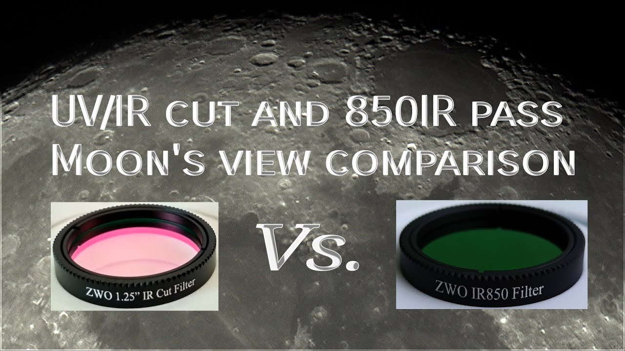 Comparison of Moon through UV/IR cut filter vs 850nm IR pass filter side by side | ZWO ASI462MC.