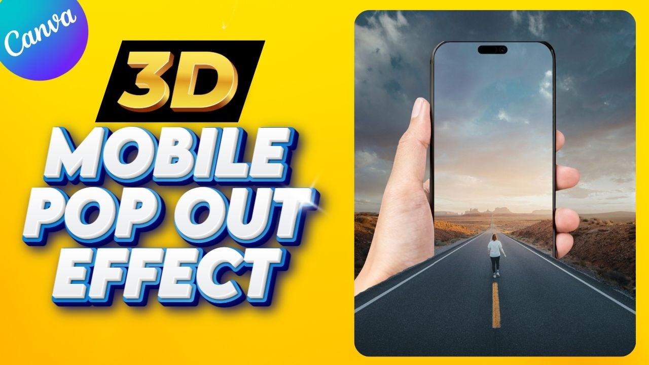 Эффект 3D-эффекта «выброса» на мобильном устройстве | Удивительный урок по Canva