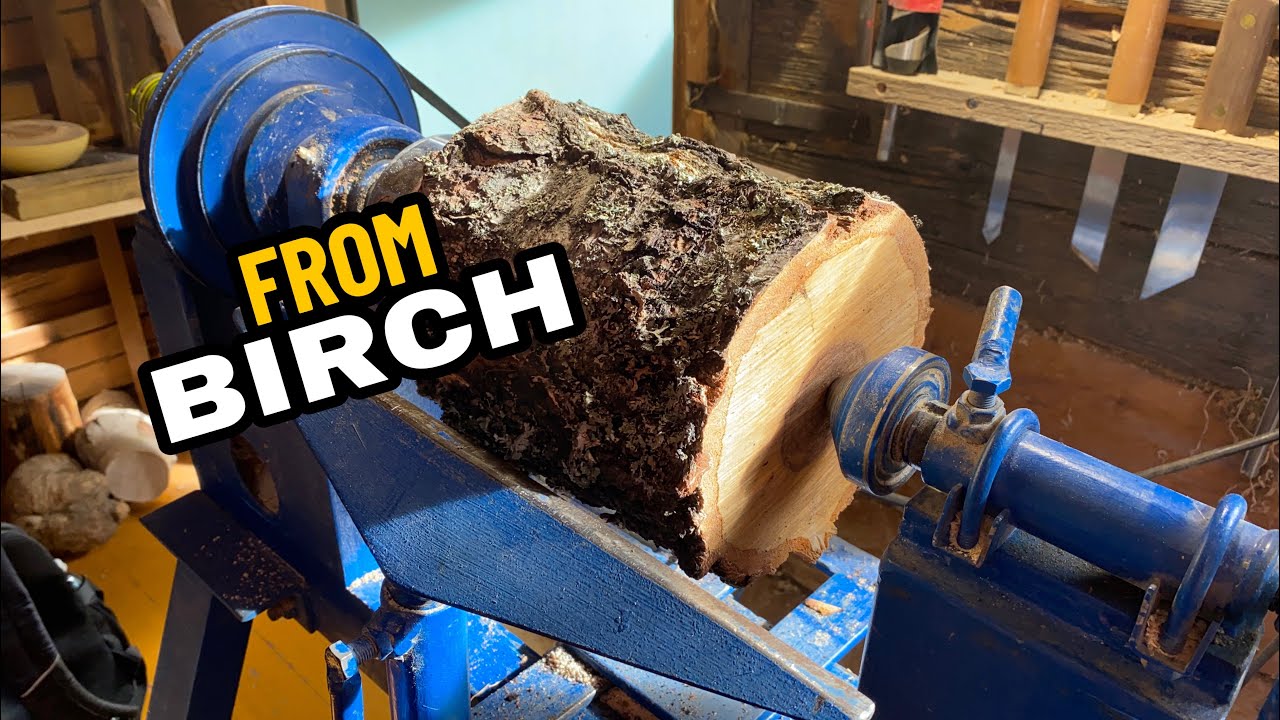 WHAT'S HIDING INSIDE THIS BIRCH LOG? (Woodturning a Vase)