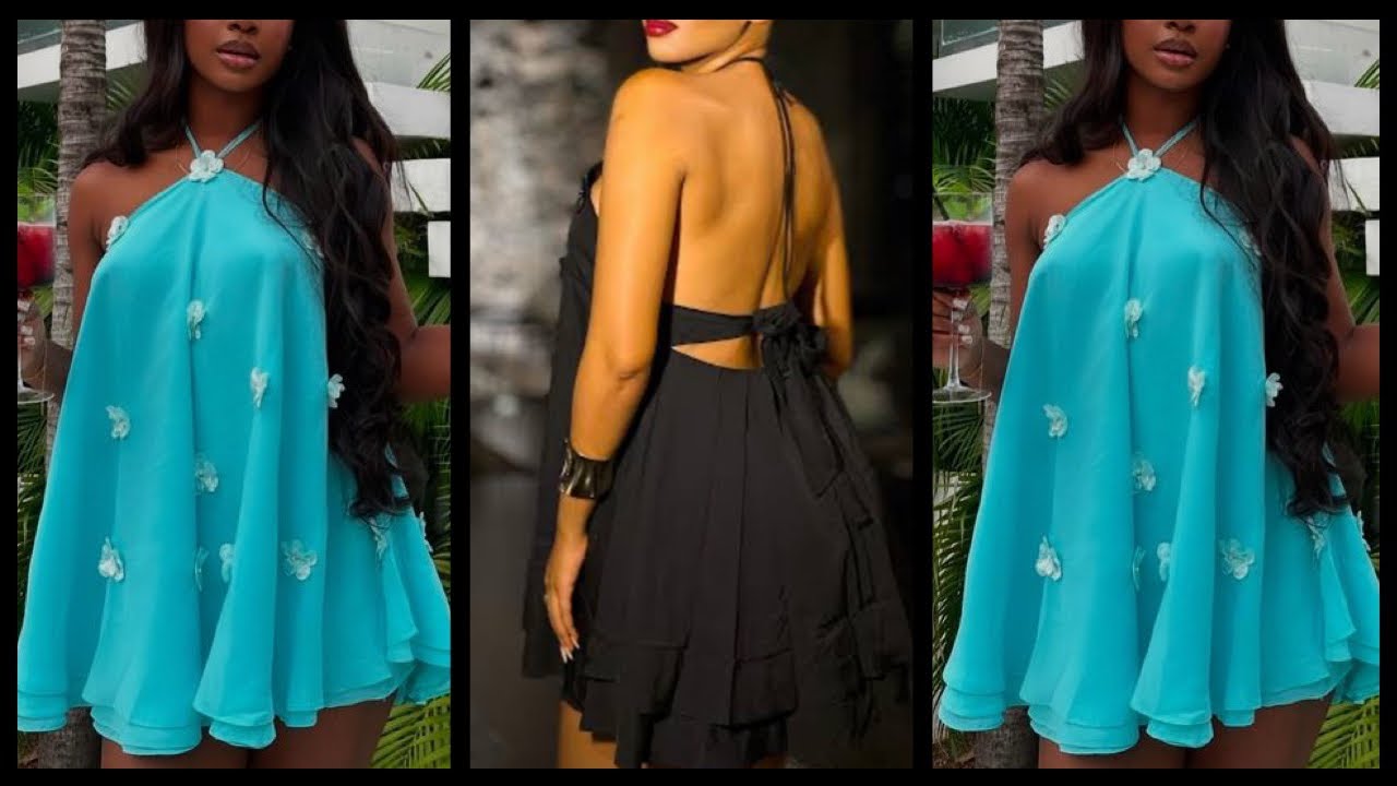How to Cut and Sew a Halter Neck Backless Dress | Elegant & Easy DIY Tutorial