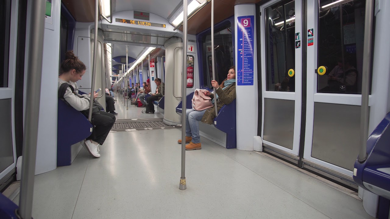 Spain, Madrid, Metro ride from Cruz del Rayo to Concha Espina