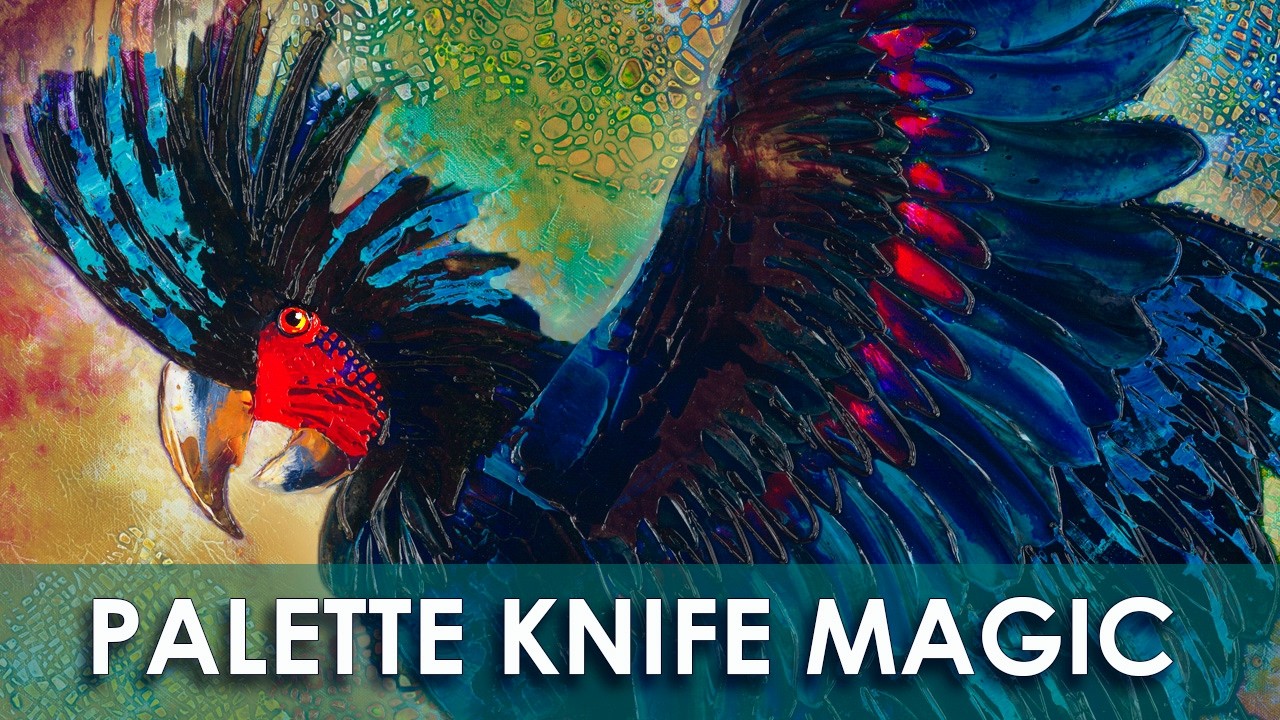 Paint a Palm Cockatoo in Bold Acrylics |Large-Scale Palette Knife Workshop |Australian Bird Painting
