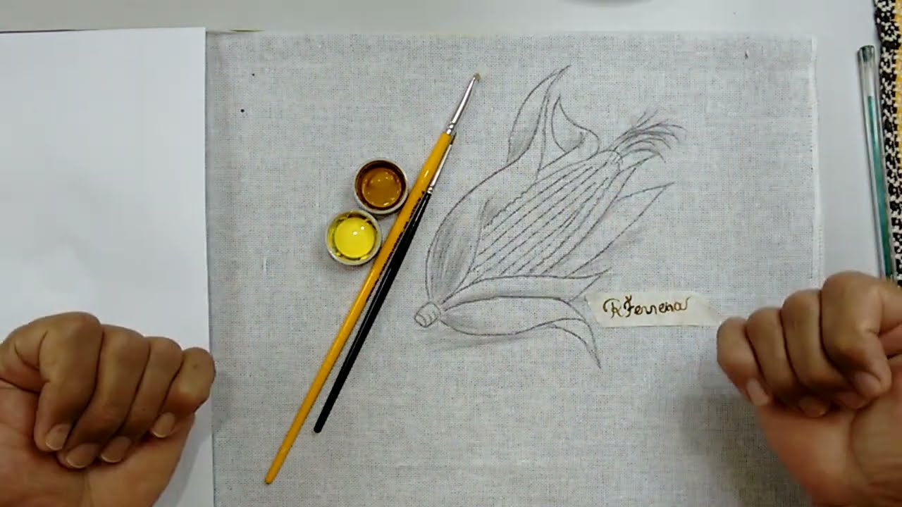 #dicarapidasemana - Vamos Aprender a Pintar Espiga de Milho em Tecido - Para iniciantes
