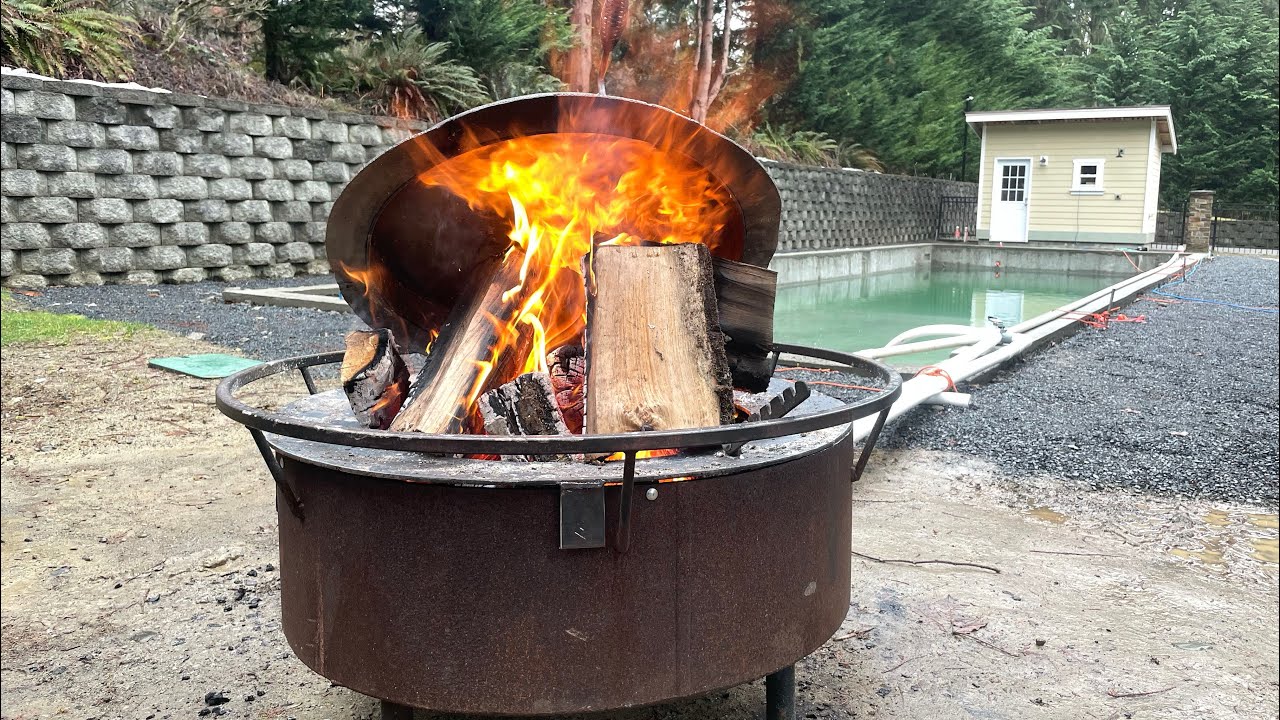 Fire pit pool heater! 🔥 💦