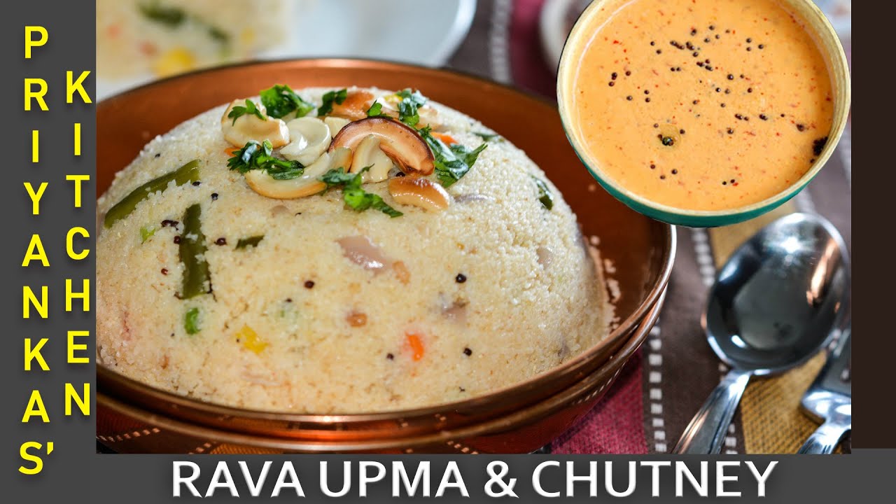 Rava Upma with Chutney | Sooji Upma Recipe | Upma | Easy Breakfast
