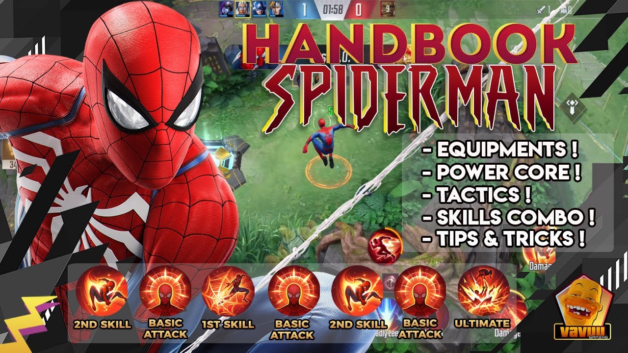 Spiderman Ultimate Guide | Equipment, Skills, Tactic, Power core, Tips&Tricks | Marvel Super War