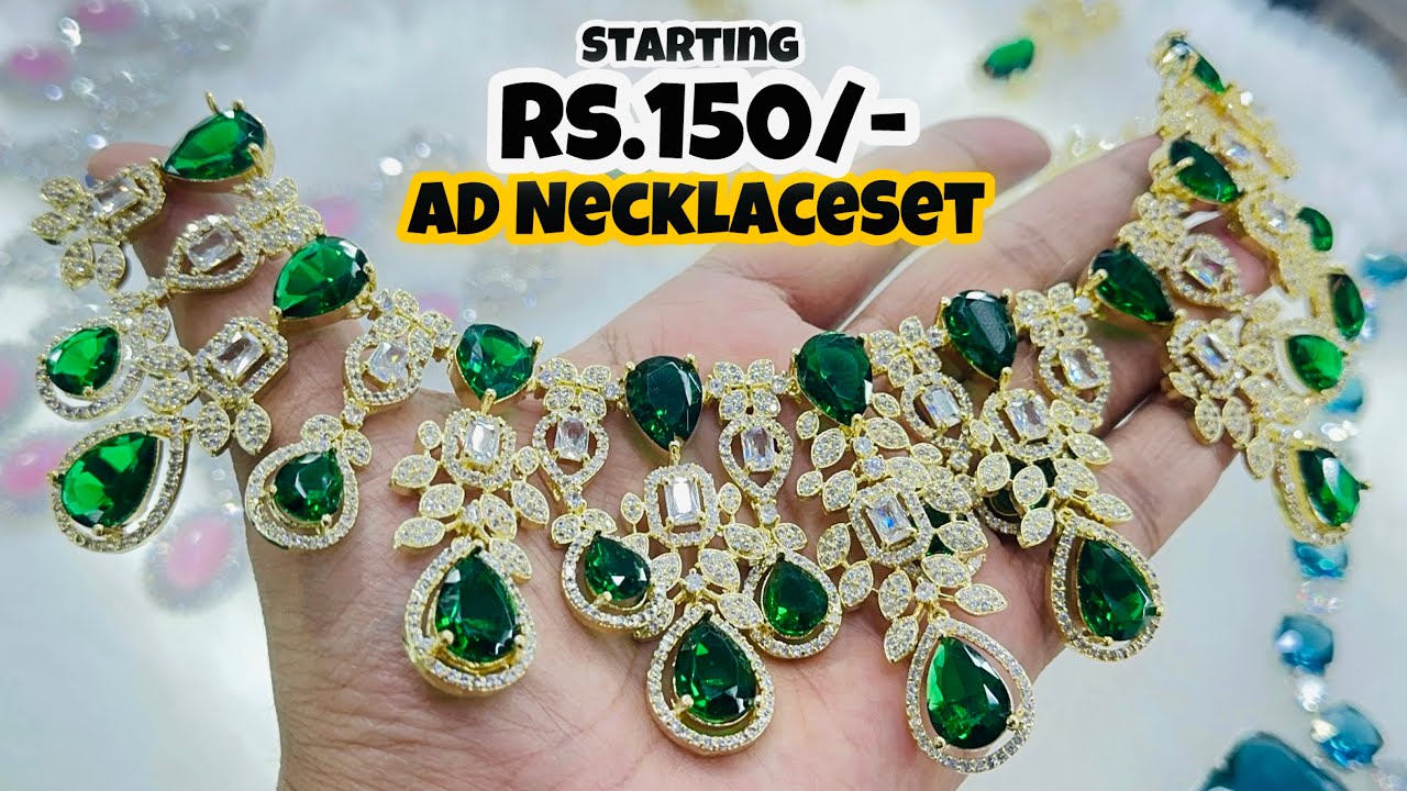 ₹150/- American Diamond Jewellery| Ad Jewellery Wholesale Market Sadar Bazar in Gurgaon #adjewellery