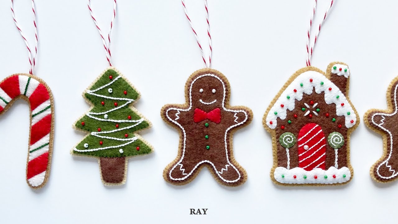 フェルトで作る！ジンジャークッキー「オーナメント人形」の作り方 [フェルトで作る小物・クリスマス飾り]  | DIY Sewing Felt Ginger Cookie Men gingerbread