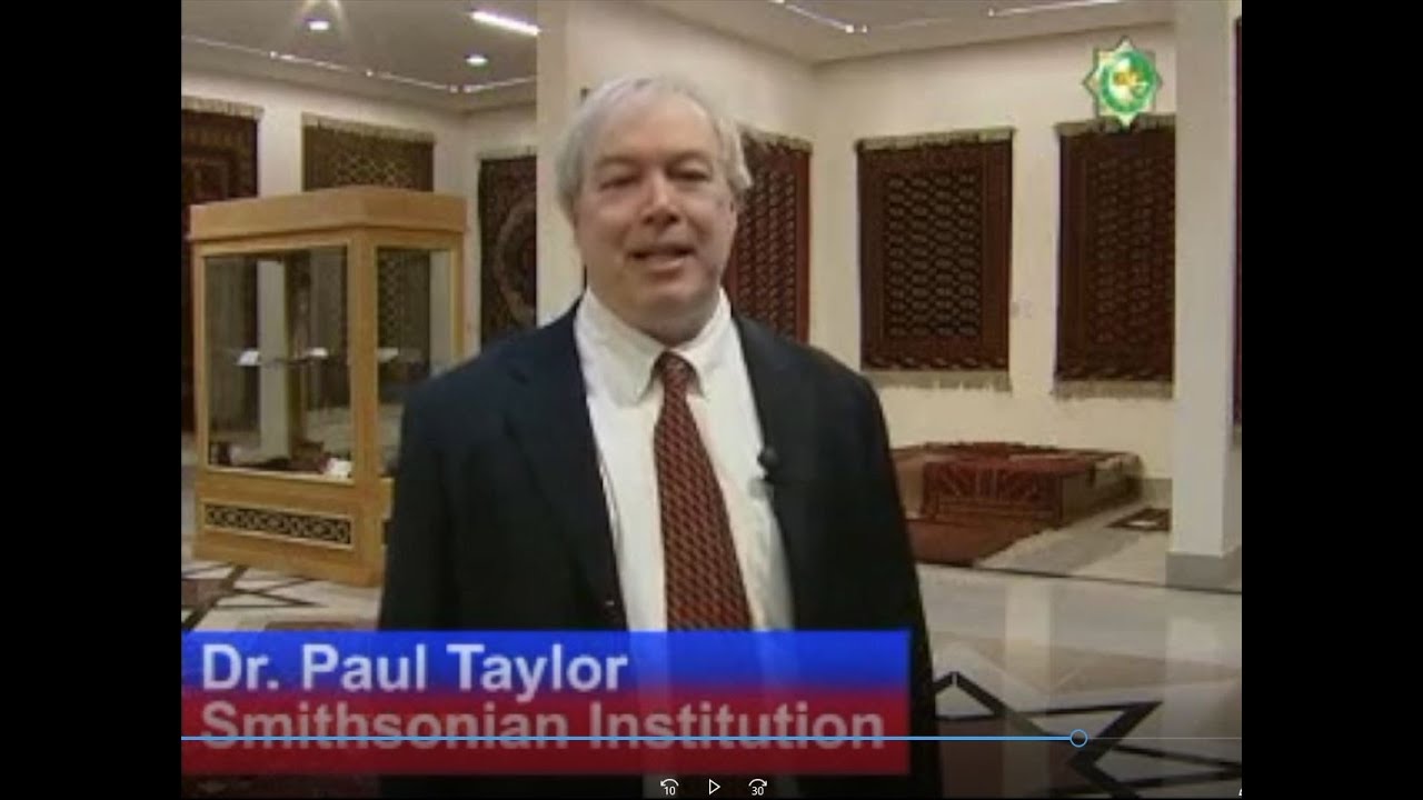 [English:] Smithsonian delegation led by Dr. Paul Taylor at Turkmenistan's Carpet Museum (Feb. 2011)
