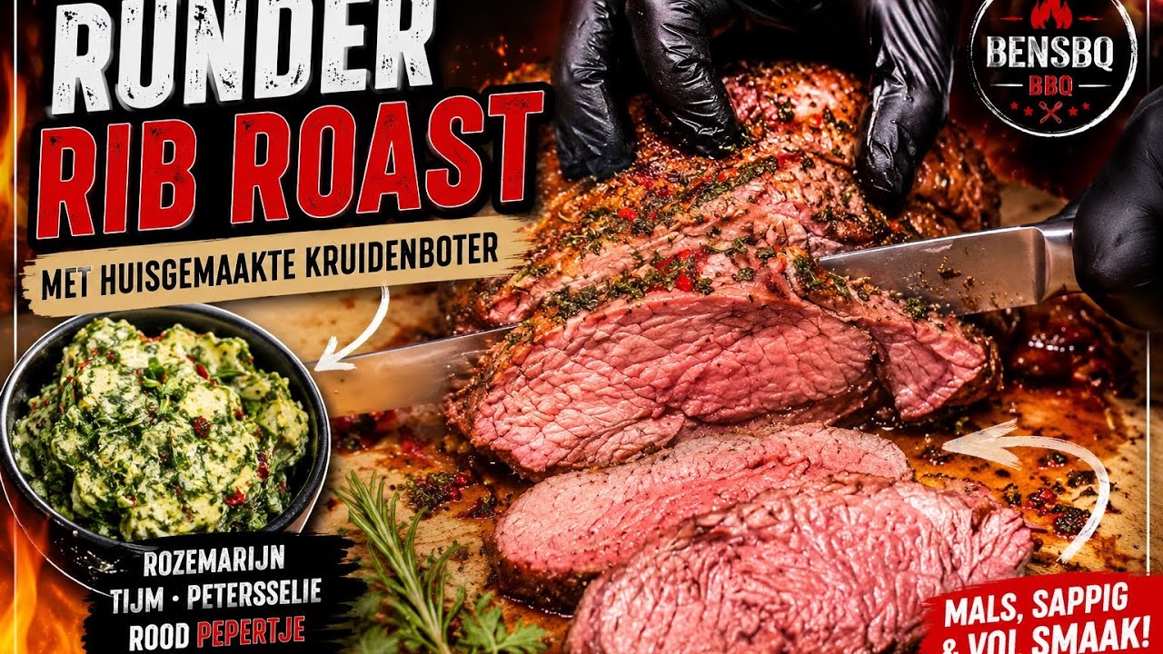 Runder Rib Roast met gesmolten kruidenboter