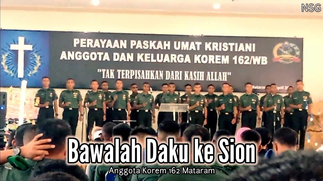 Para Tentara Menyanyikan Lagu Bawalah Daku Ke Sion - Korem 162 Mataram