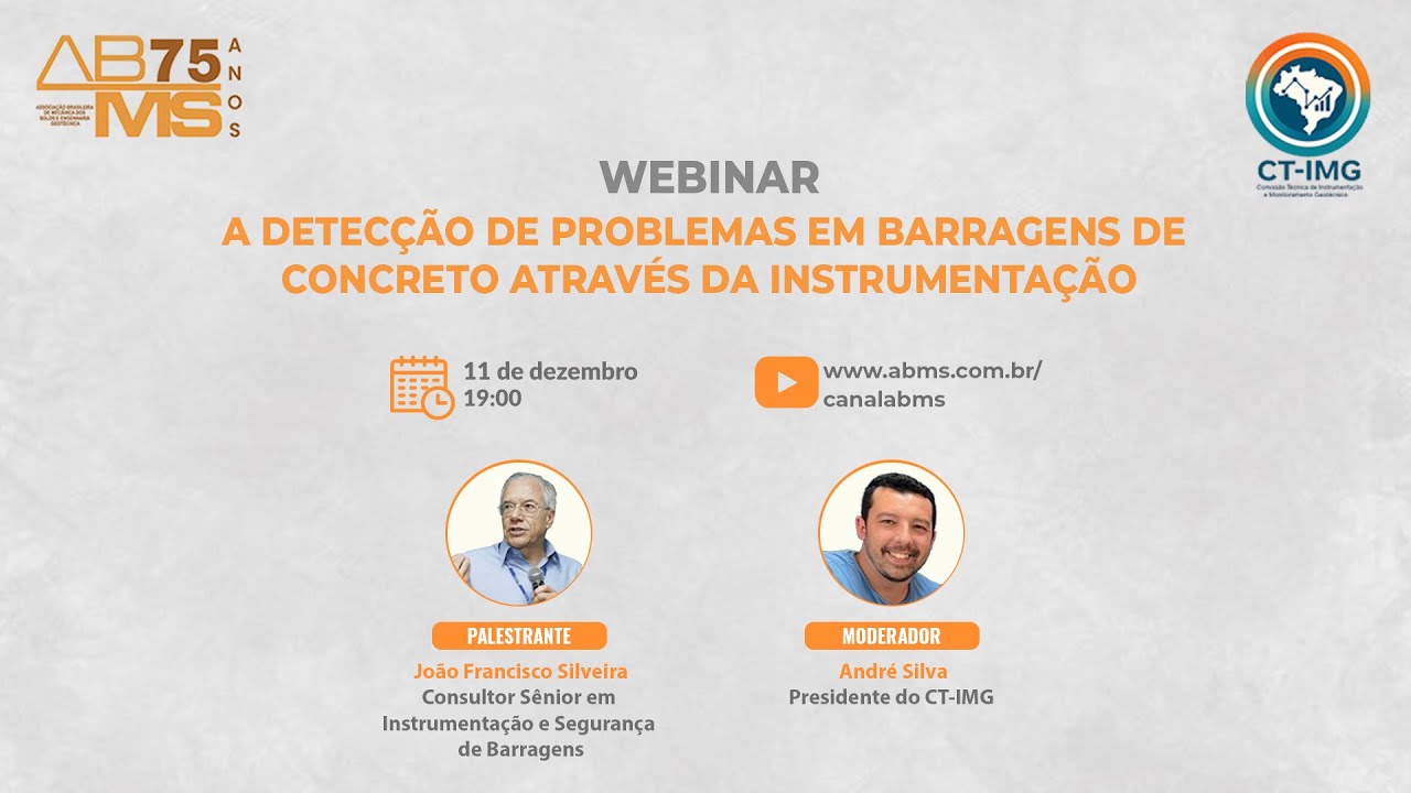 Webinar: A Detecção de Problemas em Barragens de Concreto Através da Instrumentação