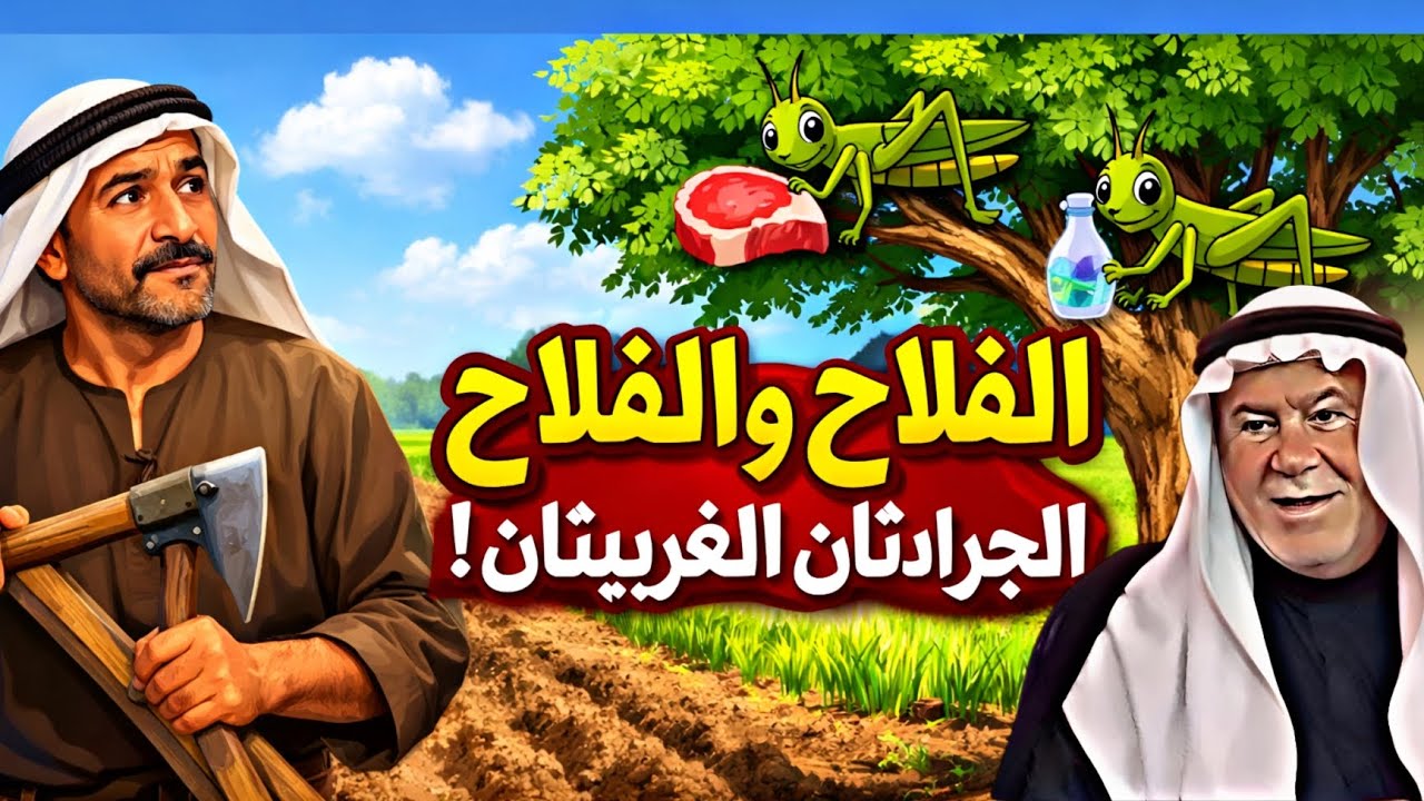 قصة الفلاح والجرادتان الغريبتان! سرُّ اللحم والماء على الشجر 😲#الشيخ_ابو_نور_الكربلائي #قصة #قصص 