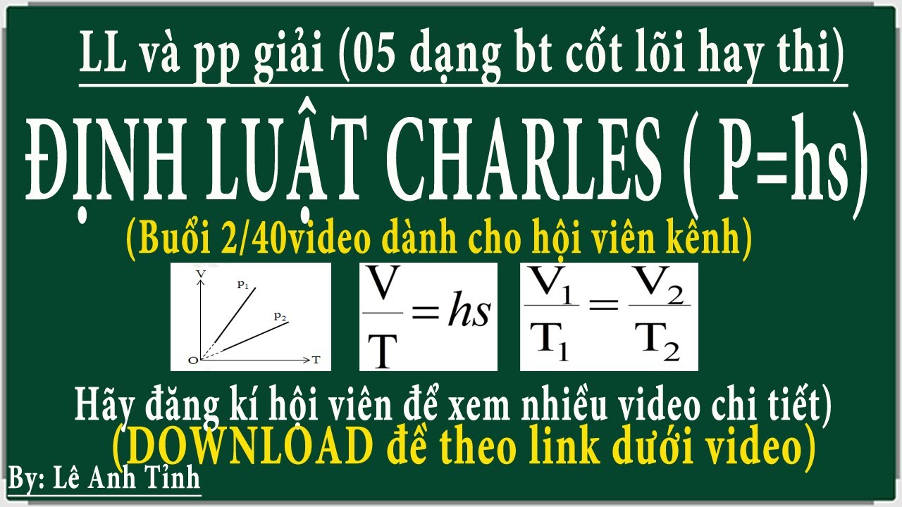 [ Vật lí 12-khí lí tưởng] Lý thuyết và phương pháp giải các dạng bài tập về định luật charles