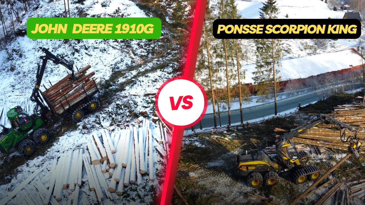 The Mighty Trio: John Deere 1910G, Scorpion King and Chainsaw Experts in Action!