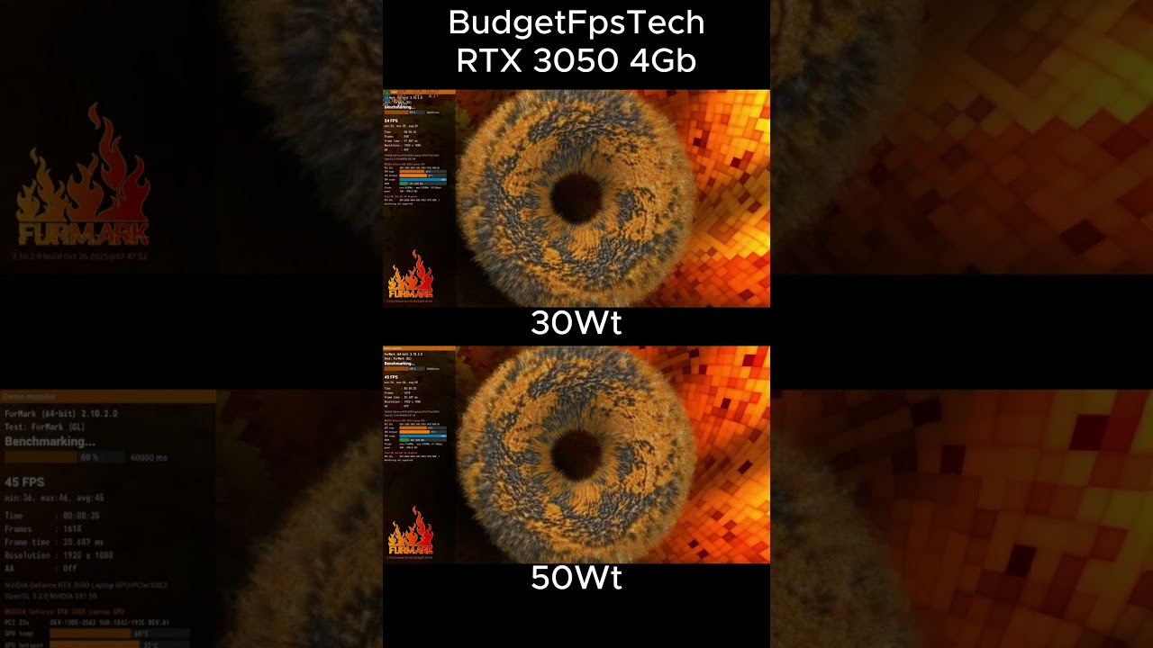 RTX 3050 4GB 30W vs 50W TDP