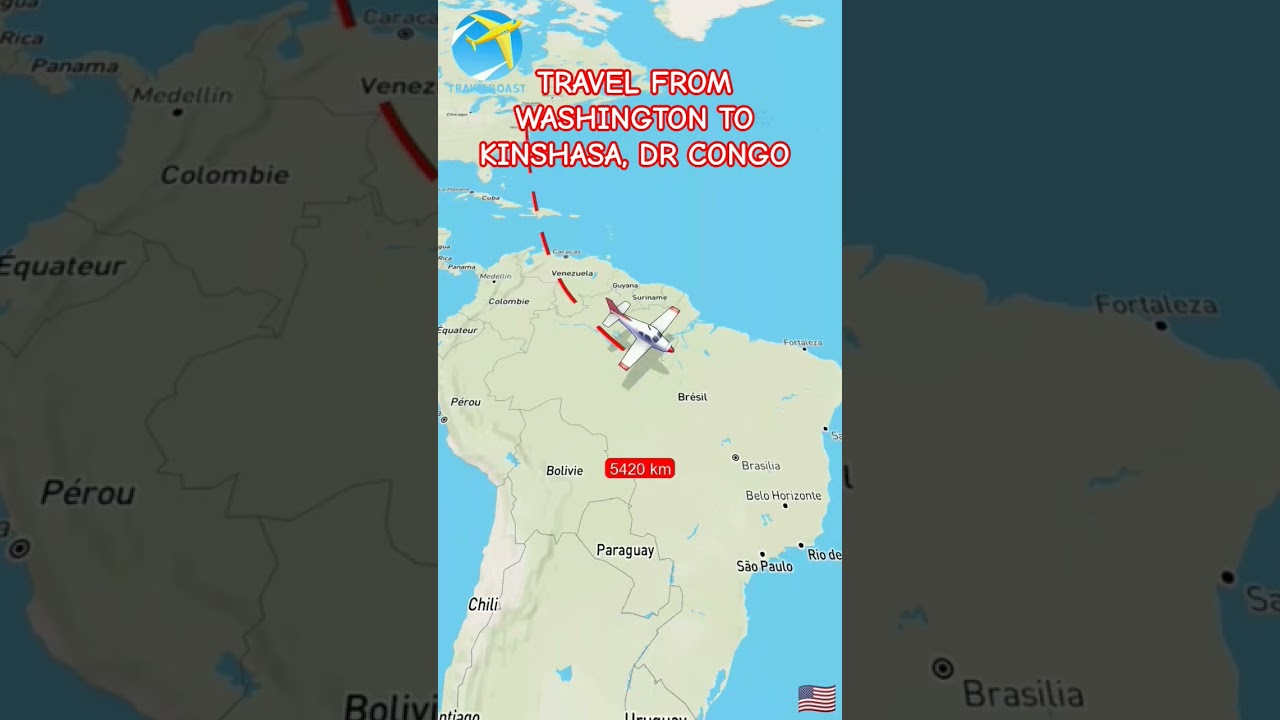 Travel from Washington, USA to Kinshasa, DR CONGO