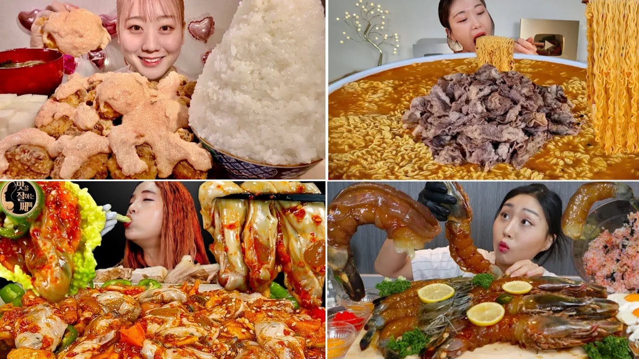 Mukbang asmr spicy food 158. Miyu Asmr, Amiami, Ssemi, Leeby. 220223.