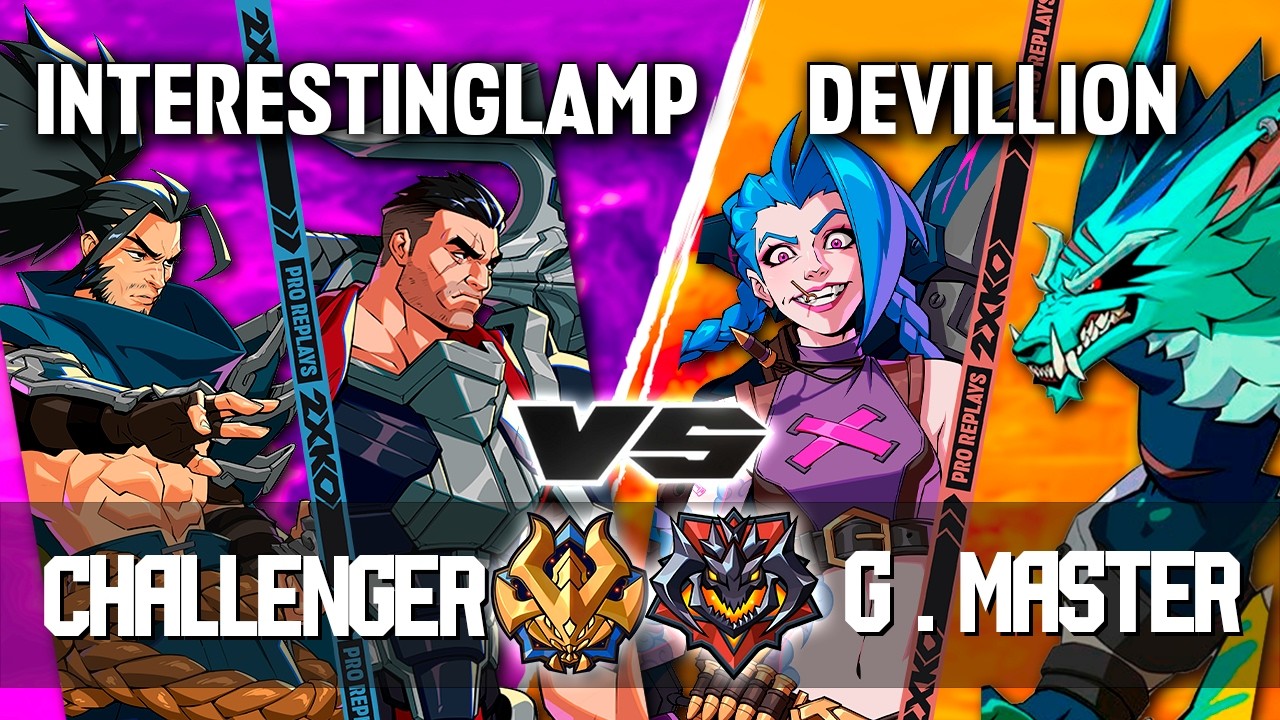 2XKO ▰ INTERESTINGLAMP (Darius-Yasuo) vs DEVILLION (Jinx-Warwick) ▰ 2XKO Pro level replays