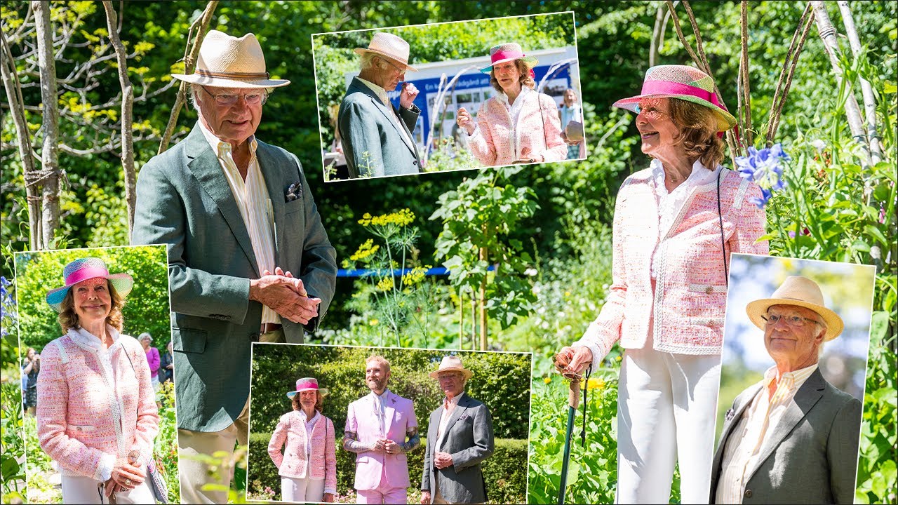 King Carl Gustaf and Queen Silvia at the inauguration of allotment garden at Solliden Palace
