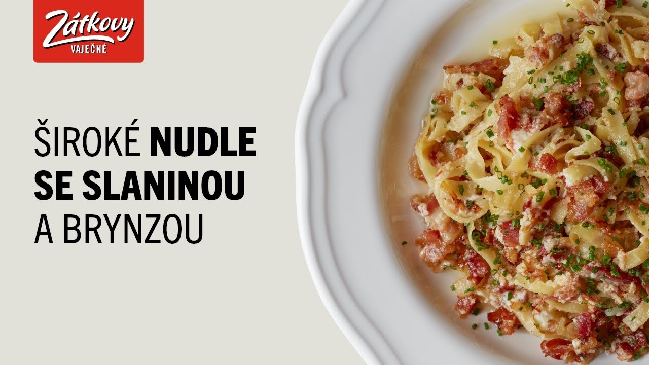 &Scaron;irok&eacute; nudle se slaninou a brynzou - recept